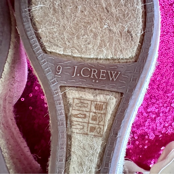 🍦J.CREW Ivory Metallic Linen and Jute Wedge Heel Espadrilles - Picture 6 of 8